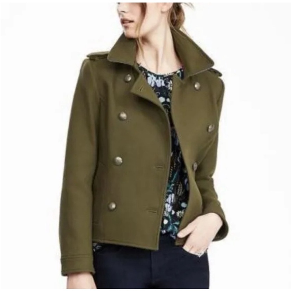 Banana Republic Olive Green Army Military Style Women's Coat NWOT